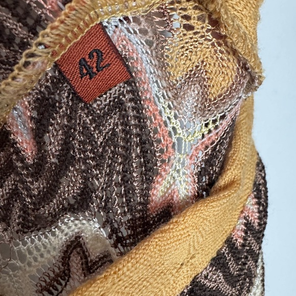 Vintage Missoni Knit Chevron Dress with Scarf and Lining - size IT 42 / US 6 - Picture 6 of 17